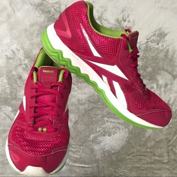 Reebok Running Workout Crossfit Athletic Fuel Foam Shoes Pink Green Size 8 - Picture 1 of 10